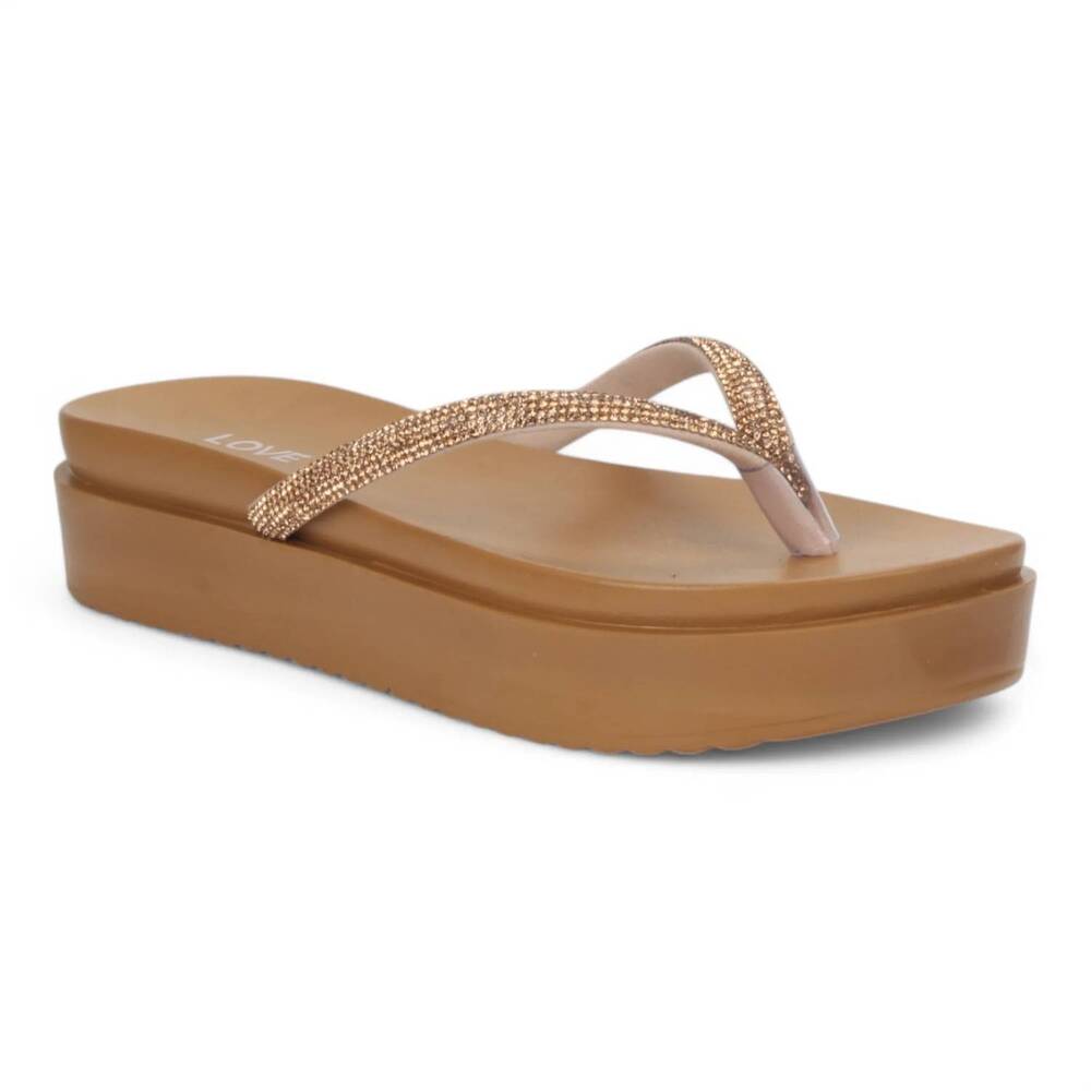 NEW LOVE RIO women's copacabana seaside bling sandals in khaki